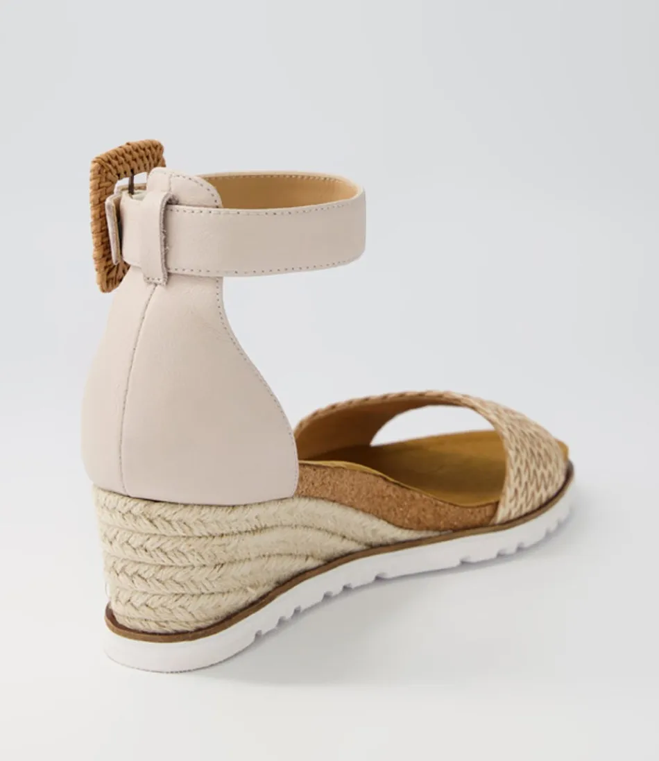 Espadrilles ZIERA pour Femme - Modèle Kaelers en Cuir Tressé Beige Naturel avec Semelle Jute Élégante