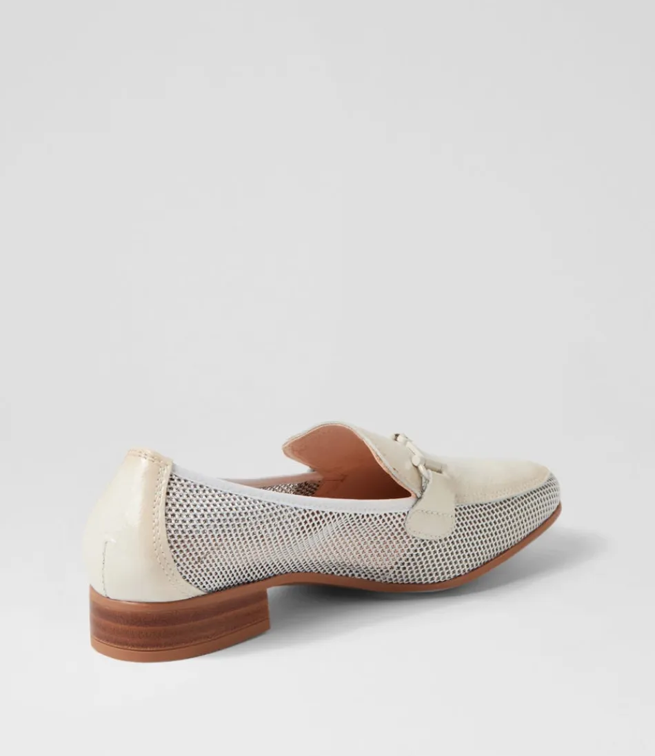 Mocassins Femme HISPANITAS Kenia 62 - Blanc Panna en Cuir Respirant, Style Rétro Élégant avec Semelle Souple - Chaussures Décontractées pour Marche Confortable | Détails en Mesh Cuir Tressé