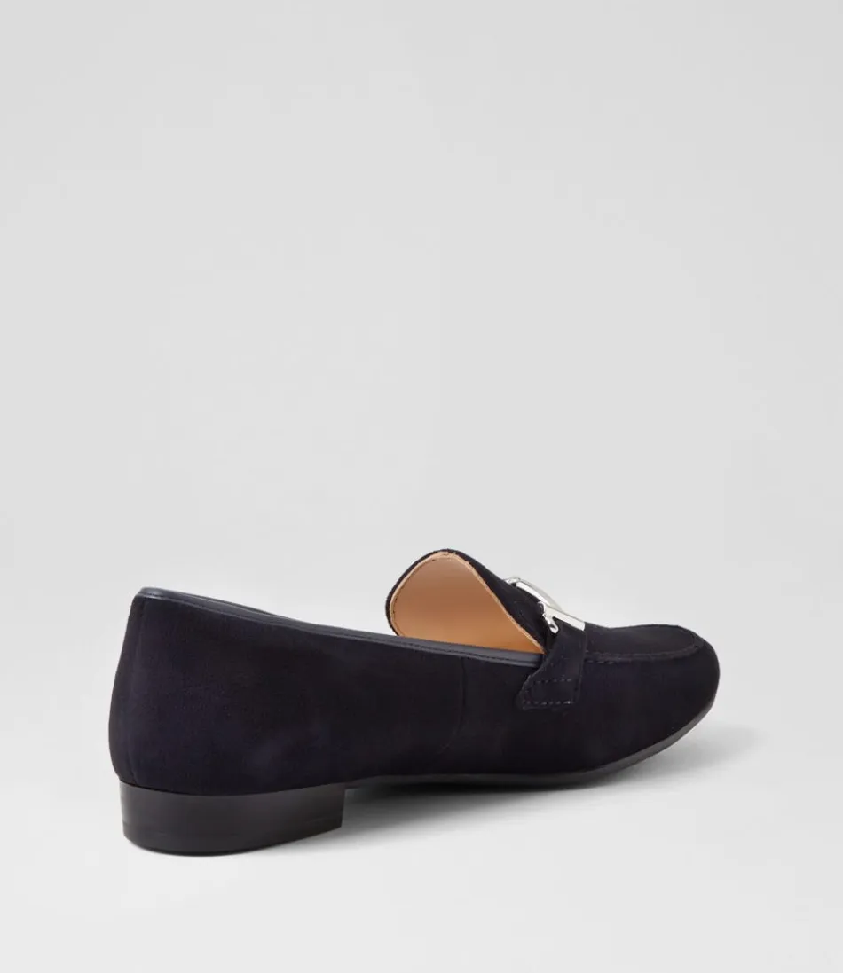 Escarpins plats femme en cuir bleu marine - Modèle Kent 72 par ARA Confort