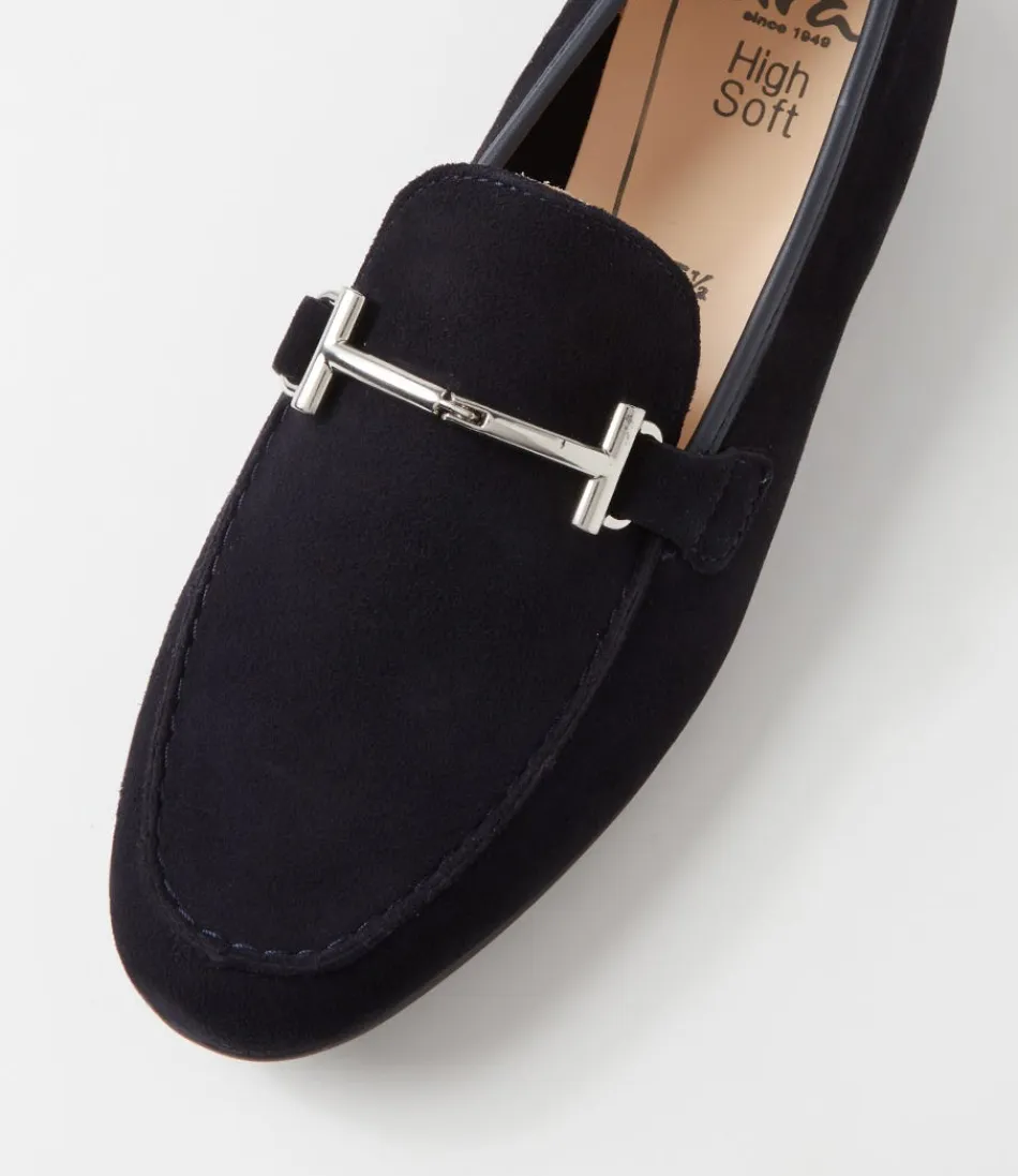 Escarpins plats femme en cuir bleu marine - Modèle Kent 72 par ARA Confort