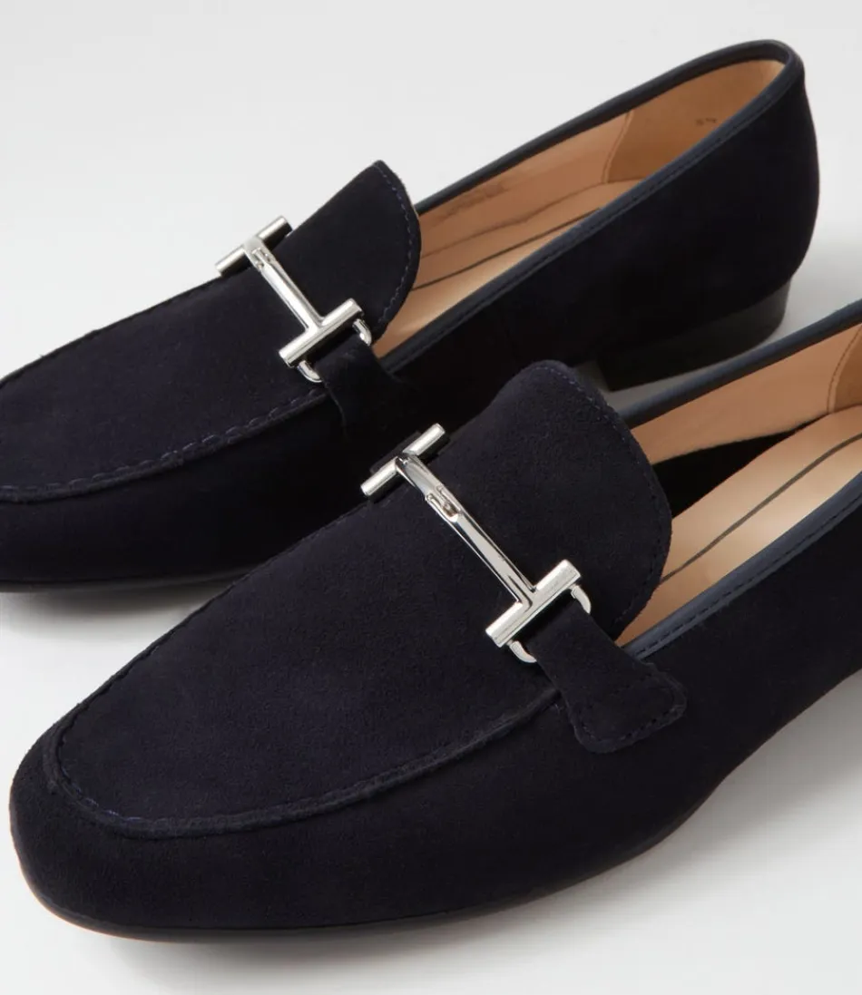 Escarpins plats femme en cuir bleu marine - Modèle Kent 72 par ARA Confort