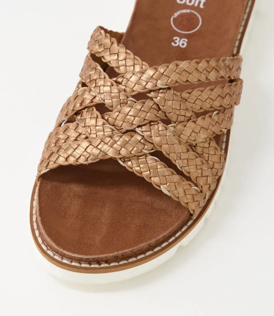 Sandales Confort Élégantes pour Femme en Cuir Souple Cognac - Modèle Sport S20 par ARA Confort