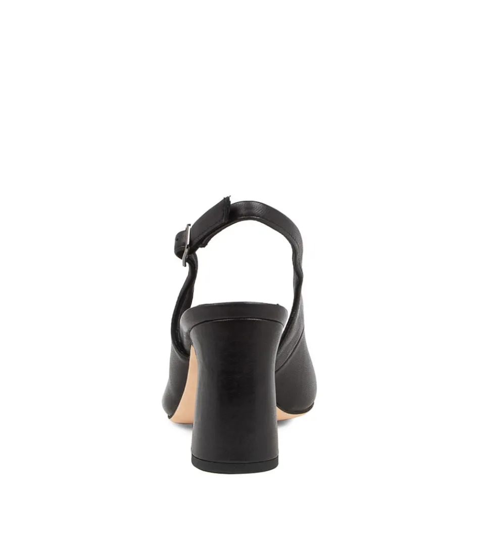 Escarpins Kianna en Cuir Noir - Talons Ouverts Élégants DJANGO & JULIETTE - Chaussures à Talons Hauts pour Femme avec Détail Peep Toe - Modèle Intempérable en Cuir Souple