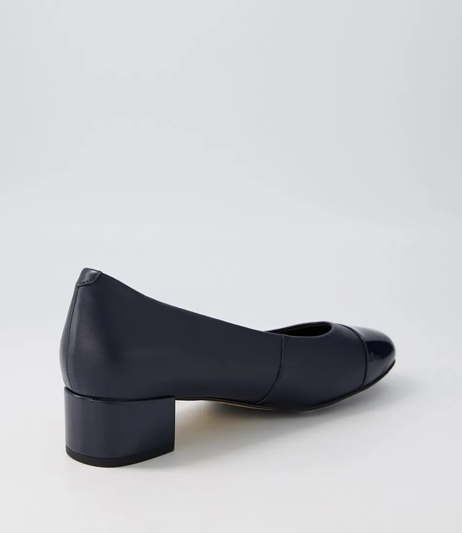 Escarpins Élégants ZIERA Knelis W en Cuir Verni Bleu Marine - Style Moderne pour Femme