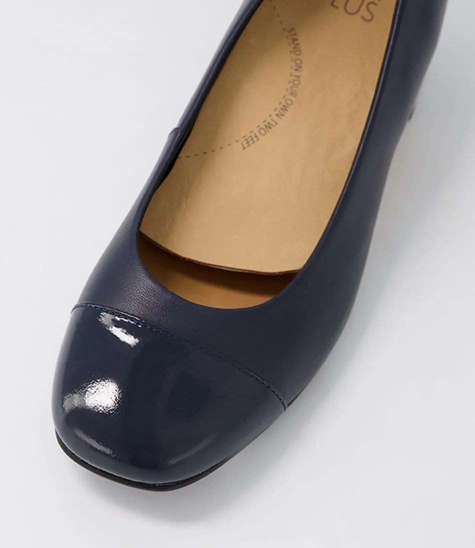 Escarpins Élégants ZIERA Knelis W en Cuir Verni Bleu Marine - Style Moderne pour Femme