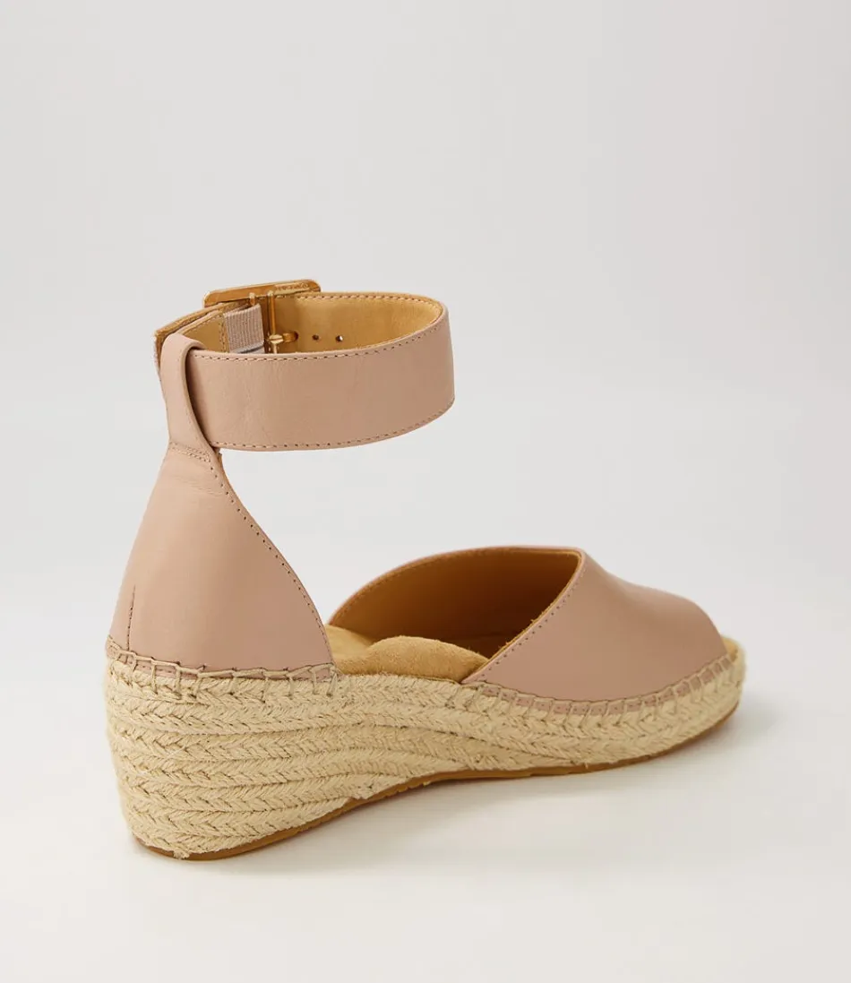 Élégantes espadrilles femme en cuir blush - Modèle Koen XW par ZIERA