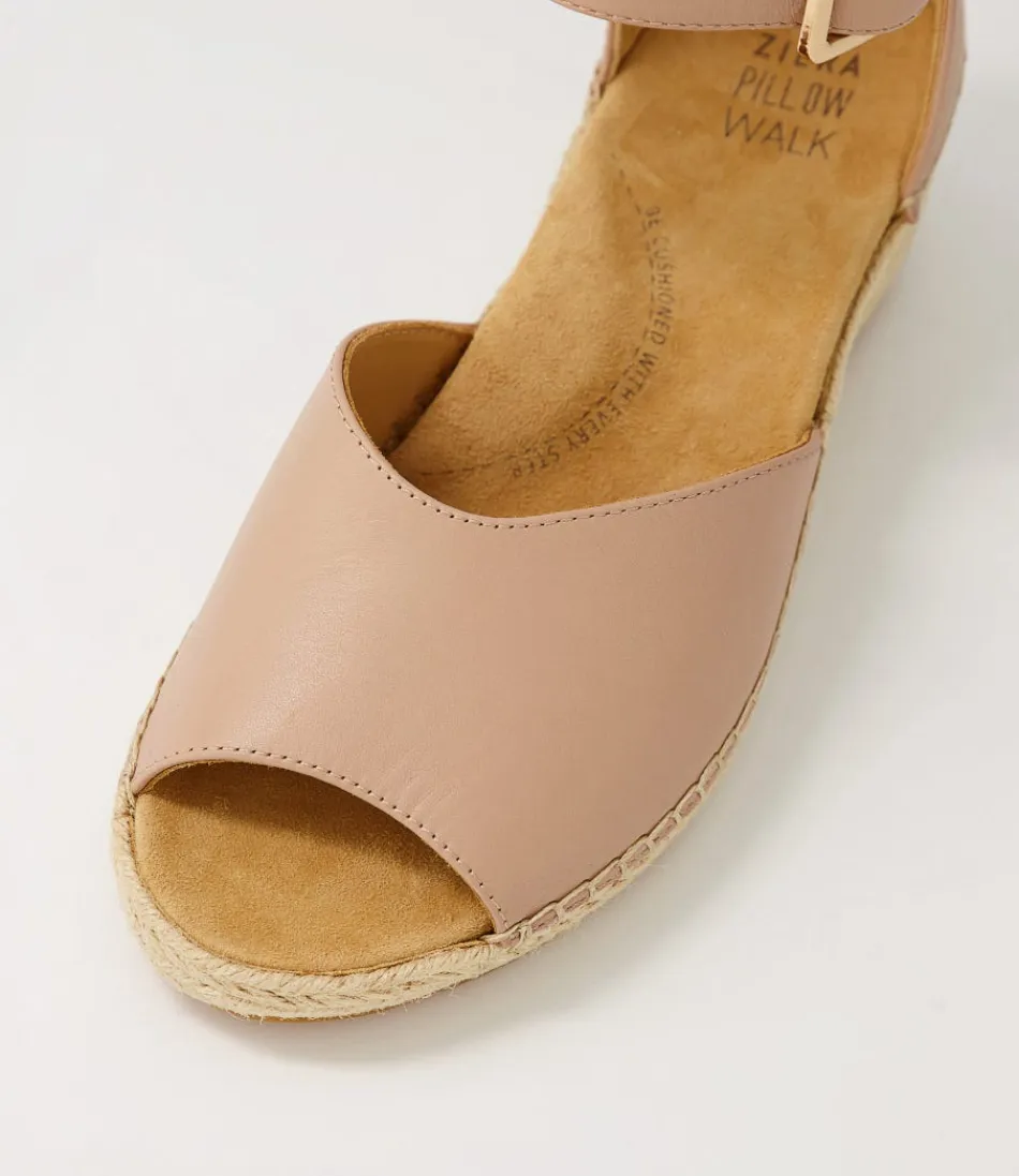 Élégantes espadrilles femme en cuir blush - Modèle Koen XW par ZIERA
