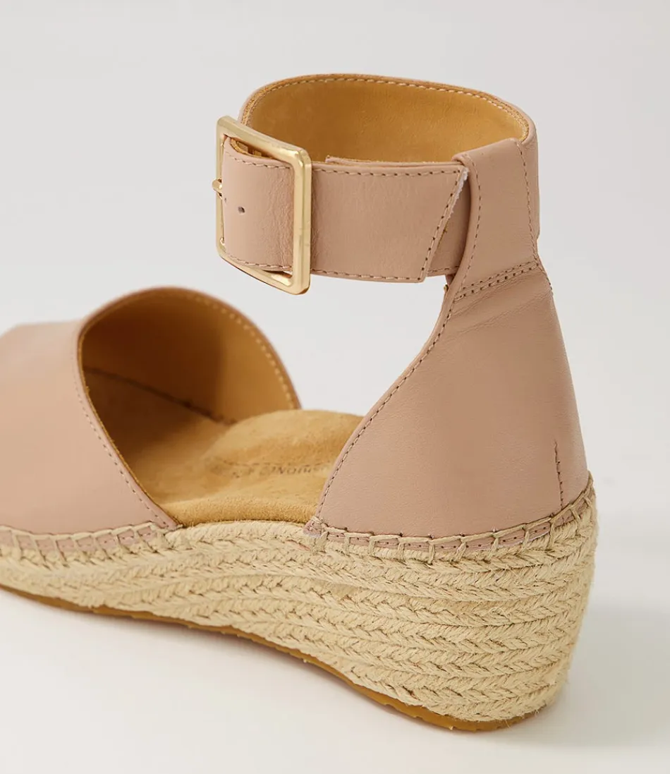 Élégantes espadrilles femme en cuir blush - Modèle Koen XW par ZIERA