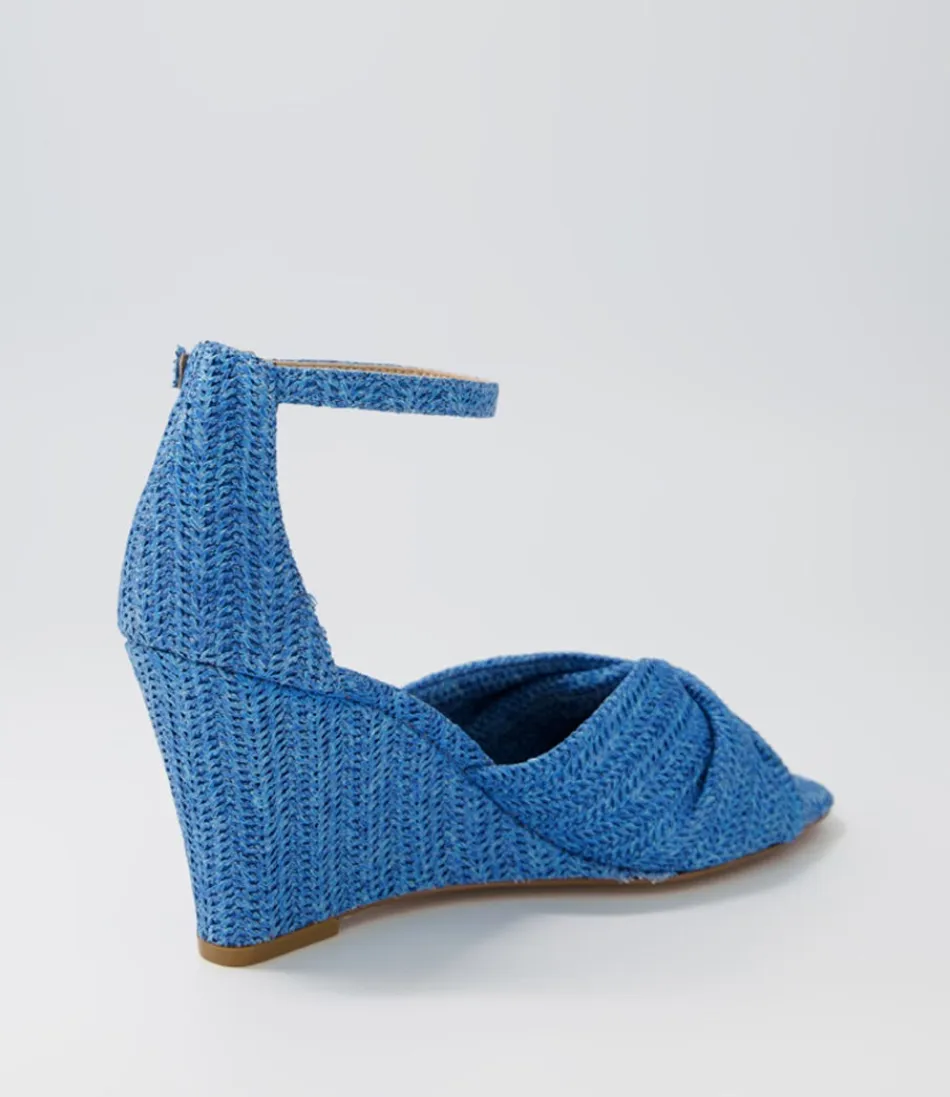 Espadrilles Élégantes Femme - Modèle Kotio en Raphia Synthétique Bleu Océan | Chaussures d'Été Haut de Gamme 2024