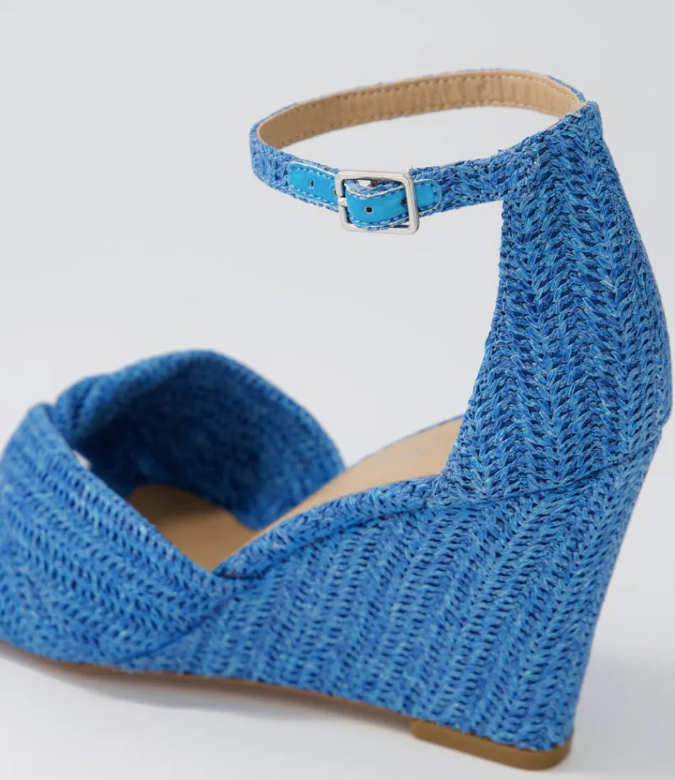 Espadrilles Élégantes Femme - Modèle Kotio en Raphia Synthétique Bleu Océan | Chaussures d'Été Haut de Gamme 2024