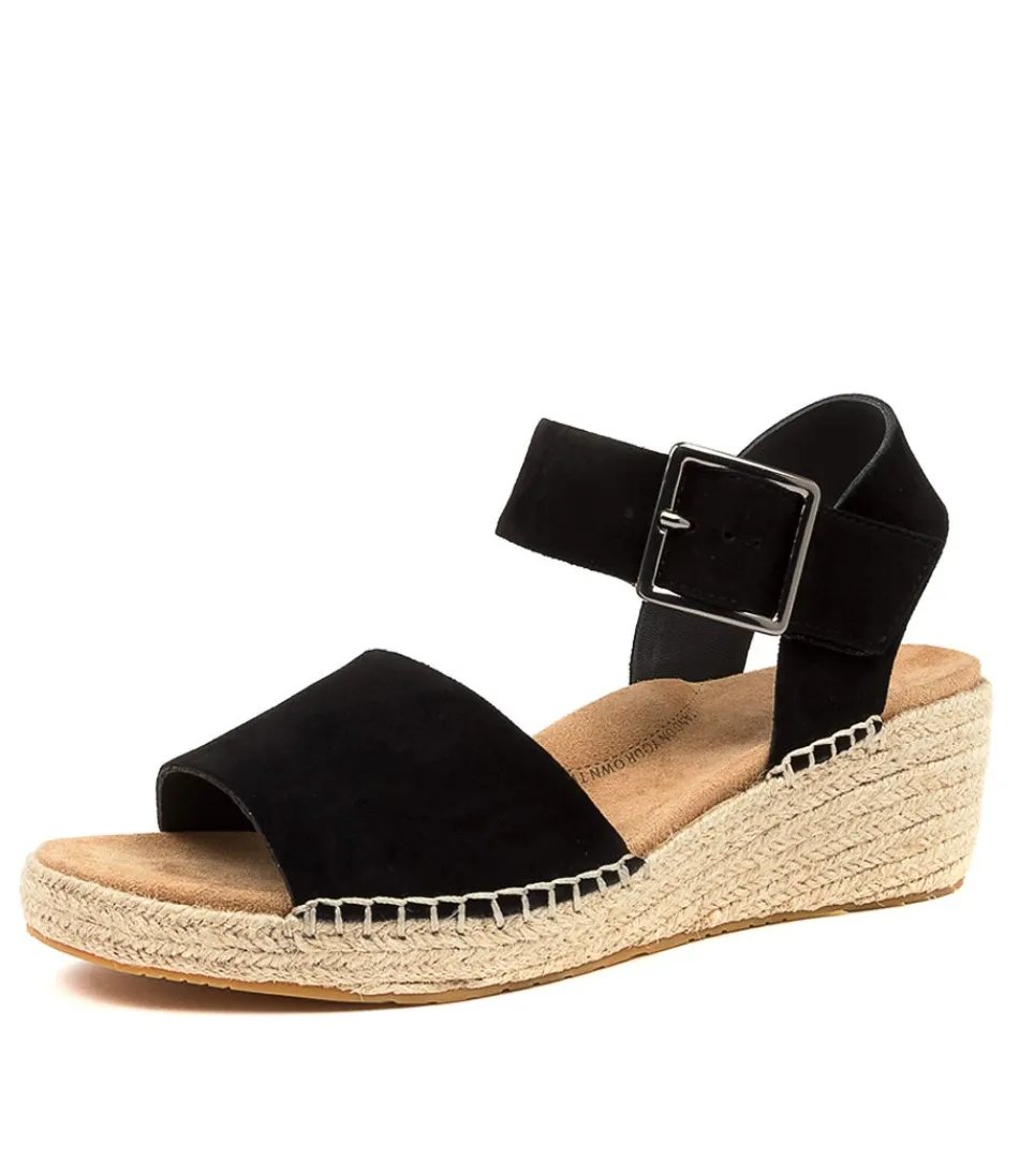 Escarpins Confortables ZIERA - Modèle Kraig-XW en Suédé Noir pour Femme, Semelle Tressée Élégante