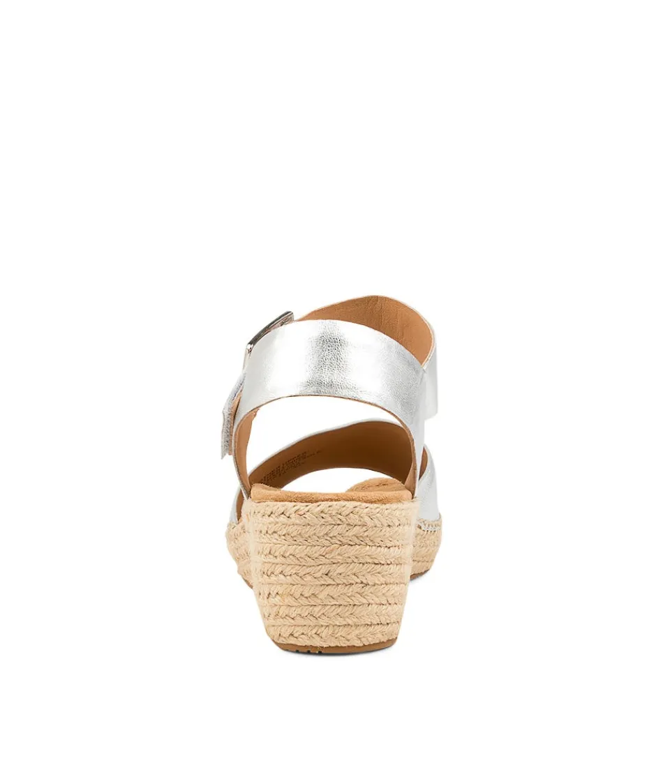 Espadrilles ZIERA pour Femme - Modèle Kraig XW en Cuir Métallisé Argenté, Style Urbain avec Détails Ornés