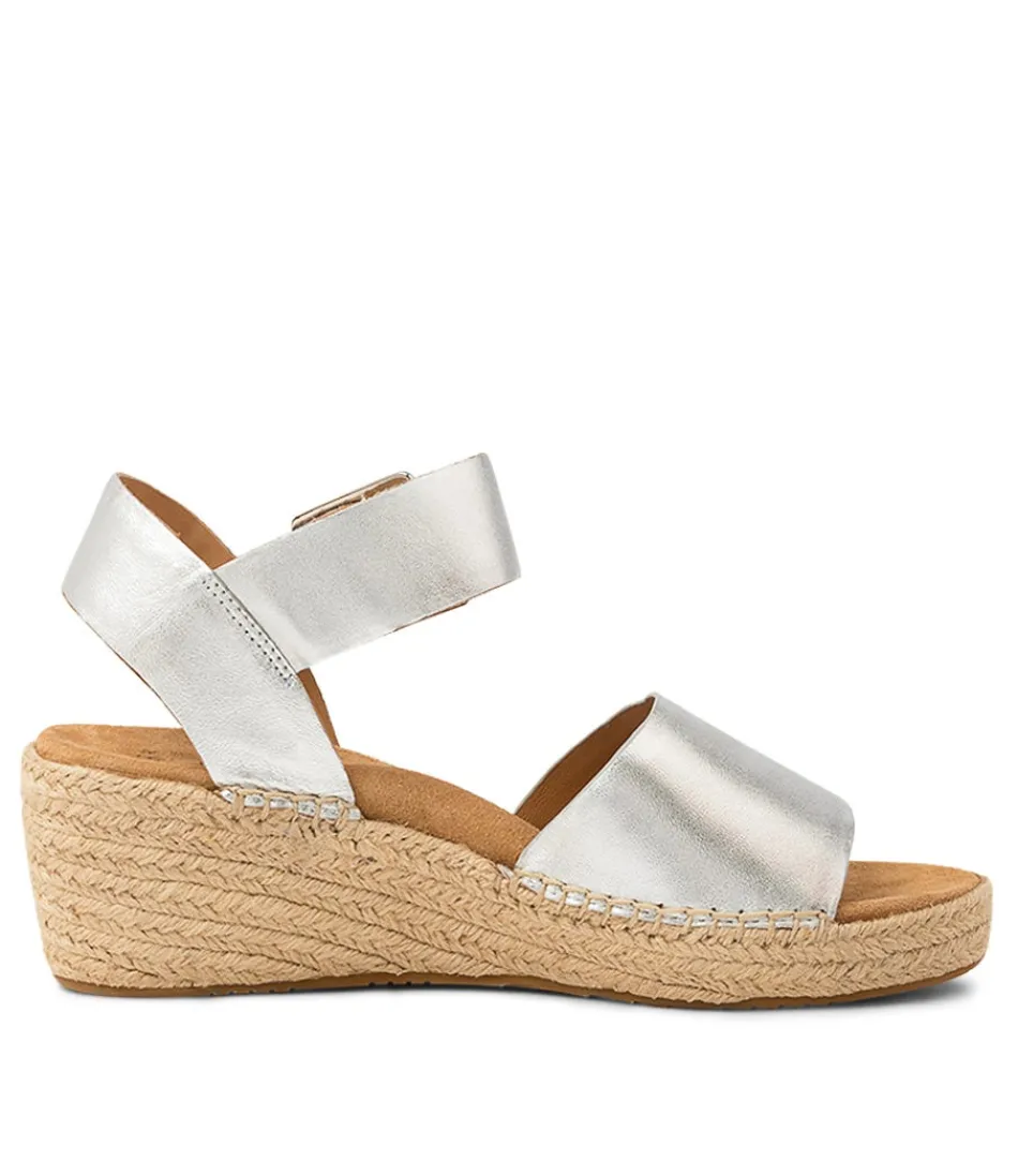 Espadrilles ZIERA pour Femme - Modèle Kraig XW en Cuir Métallisé Argenté, Style Urbain avec Détails Ornés