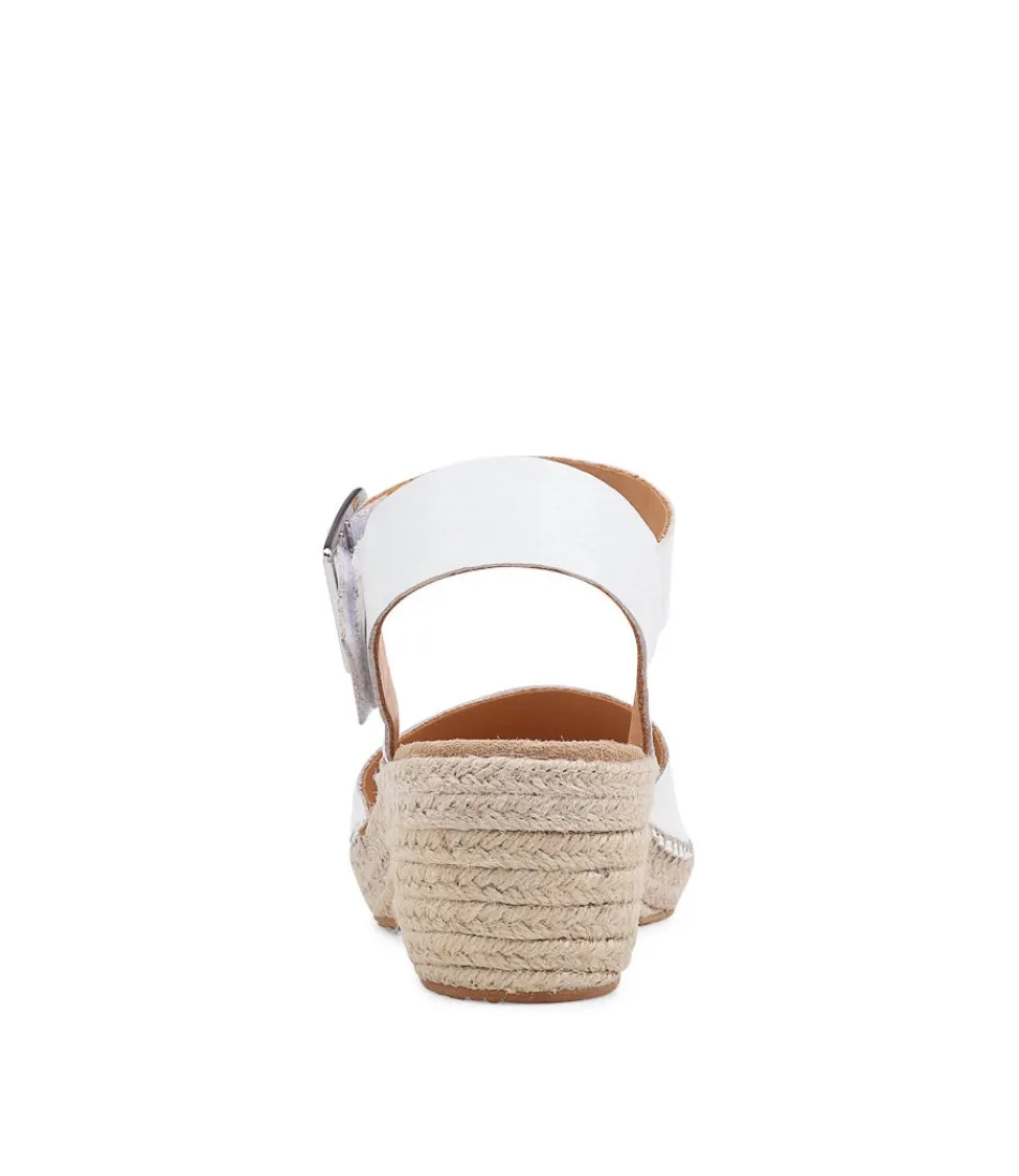 Sandales Élégantes ZIERA pour Femme - Modèle Kraig en Cuir Blanc avec Semelle Espadrille - Confort & Style Urbain