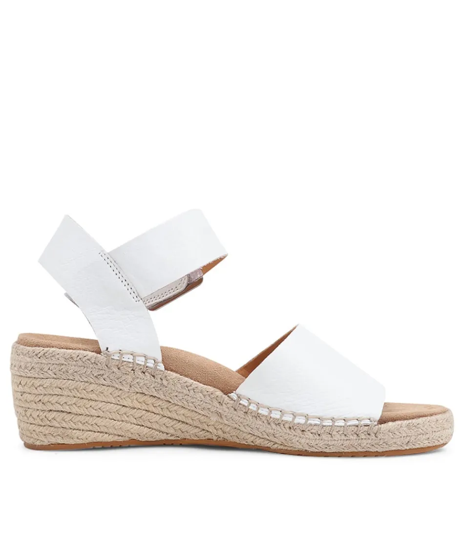 Sandales Élégantes ZIERA pour Femme - Modèle Kraig en Cuir Blanc avec Semelle Espadrille - Confort & Style Urbain