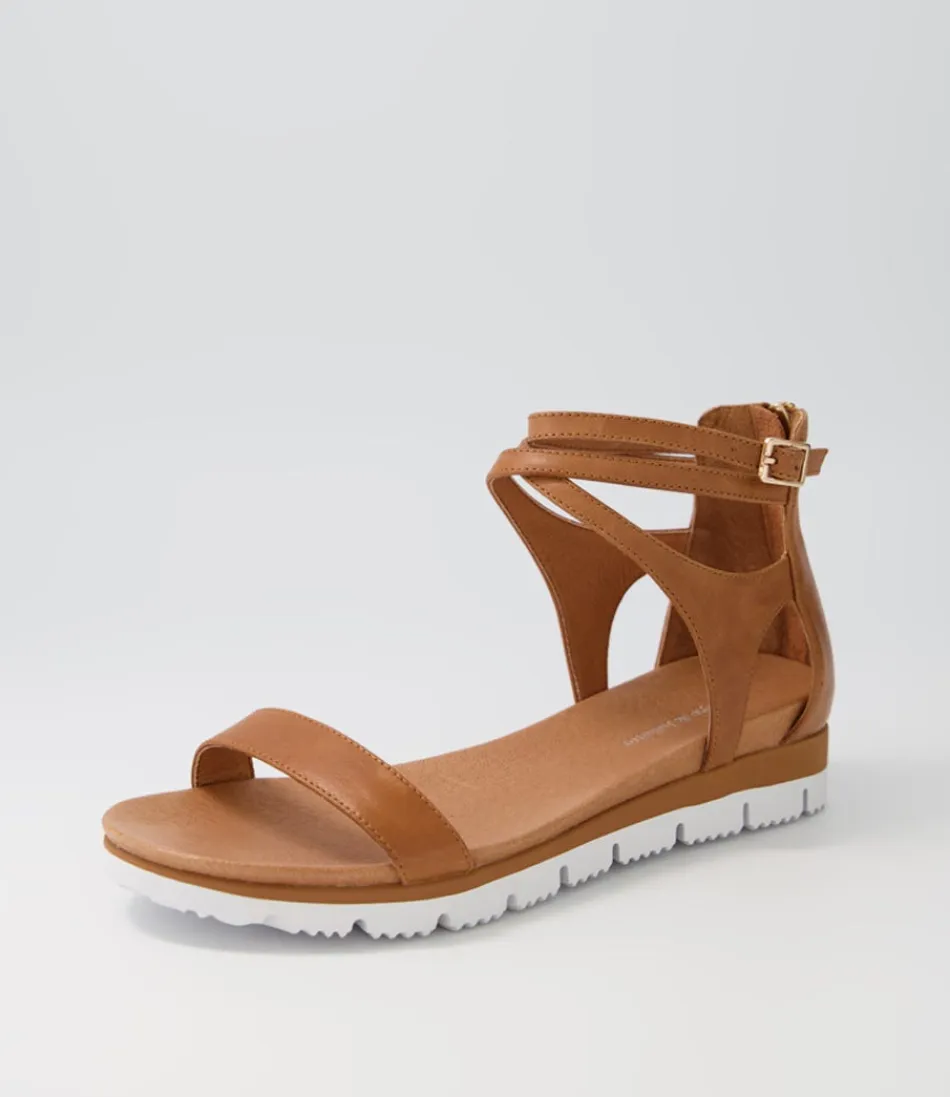 Sandales compensées DJANGO & JULIETTE pour femme - Cuir véritable teinte sable - Modèle confort printemps-été