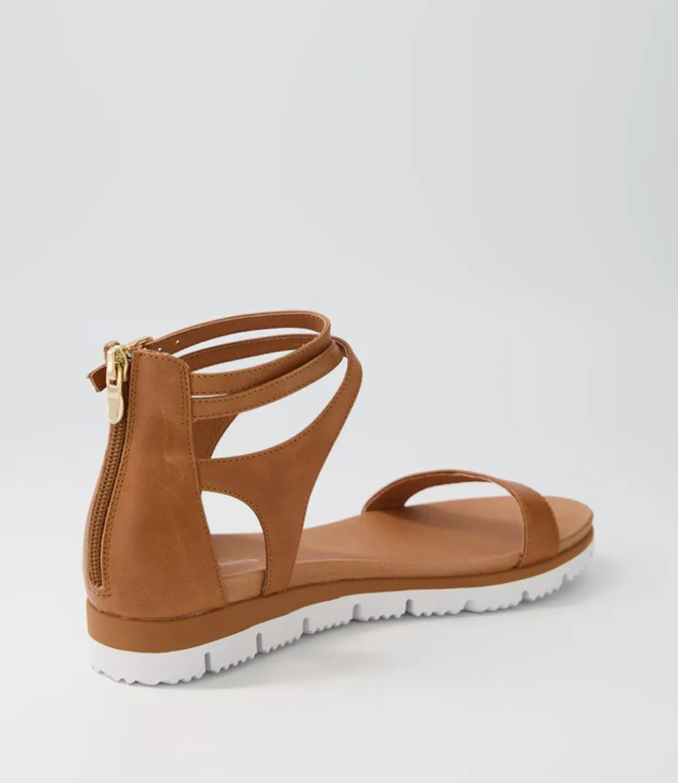 Sandales compensées DJANGO & JULIETTE pour femme - Cuir véritable teinte sable - Modèle confort printemps-été