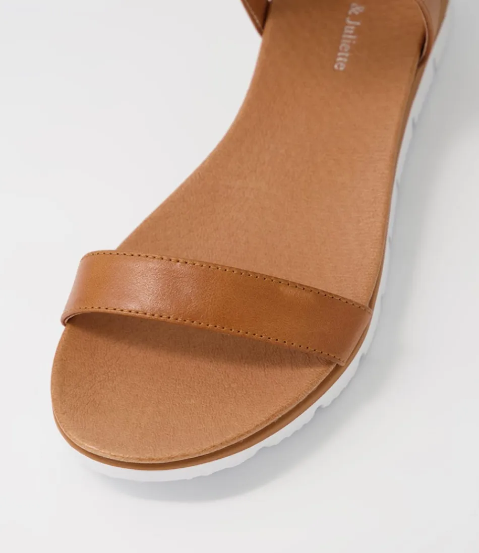 Sandales compensées DJANGO & JULIETTE pour femme - Cuir véritable teinte sable - Modèle confort printemps-été