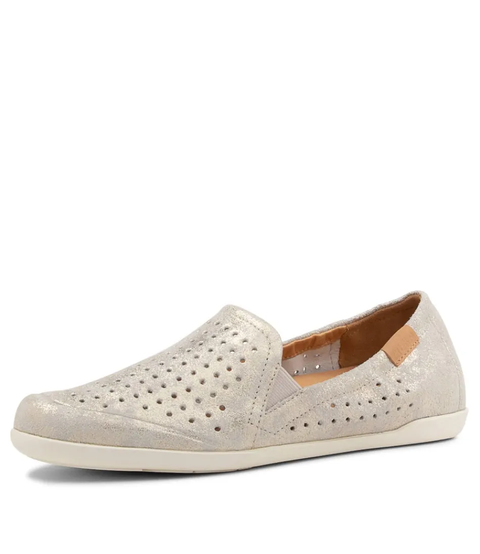 Liana W - Mocassins Femme en Cuir Souple Doré Sorbet par ZIERA | Confort Optimal & Élégance Urbaine