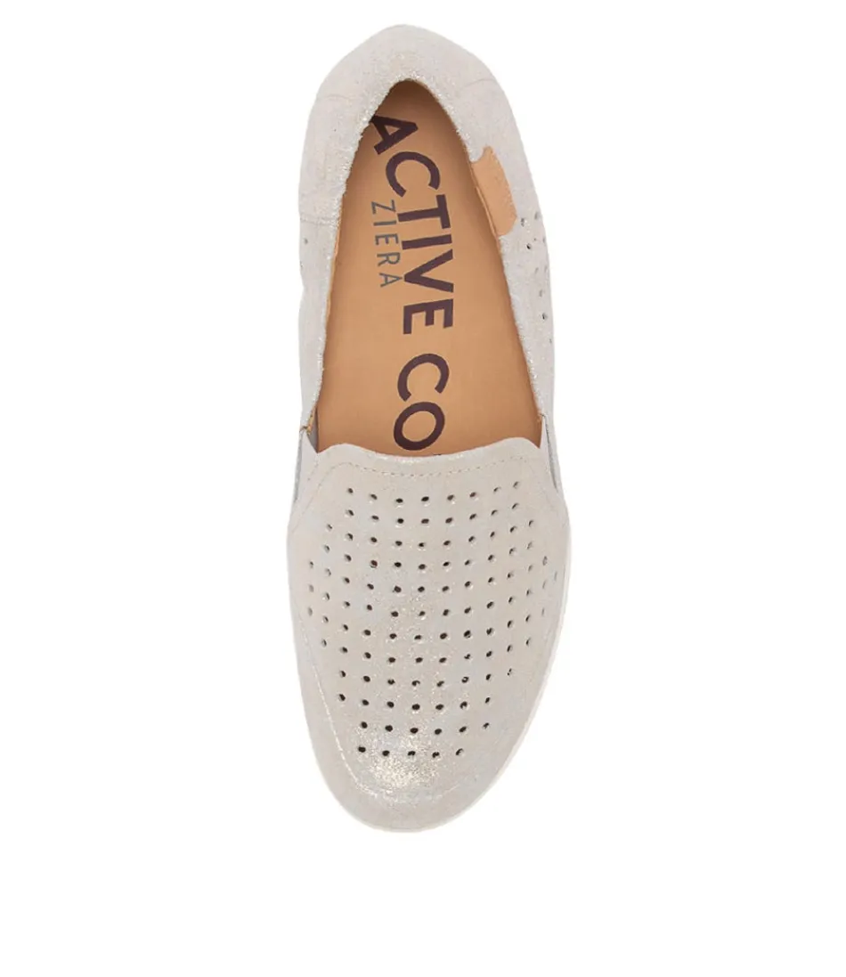 Liana W - Mocassins Femme en Cuir Souple Doré Sorbet par ZIERA | Confort Optimal & Élégance Urbaine