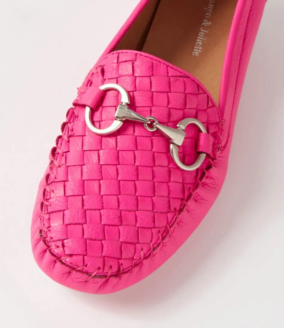 Mocassins Femme en Cuir Souple Fuchsia Éclatant - Collection Lille par DJANGO & JULIETTE