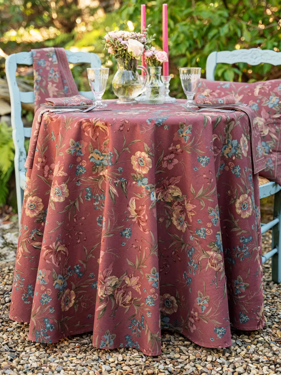 Nappe Ronde Lillianna - Charme Vintage Rose Fanée | Collection April Cornell à Prix Doux
