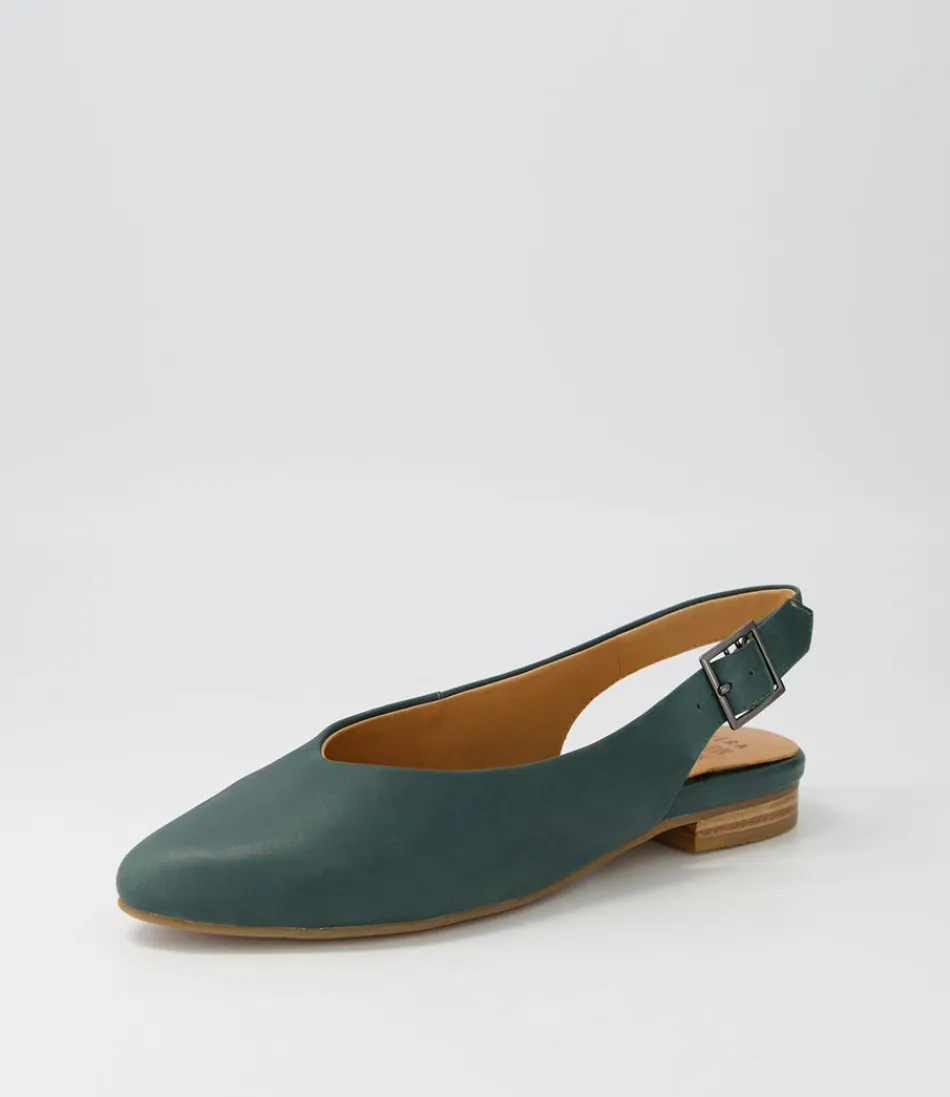 Escarpins plats ZIERA Lisa W - Cuir verni Émeraude Profonde - Confort féminin assuré