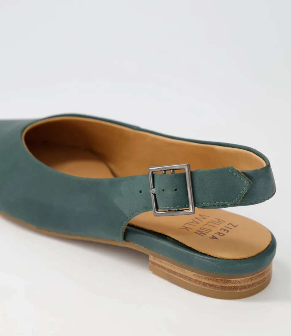 Escarpins plats ZIERA Lisa W - Cuir verni Émeraude Profonde - Confort féminin assuré