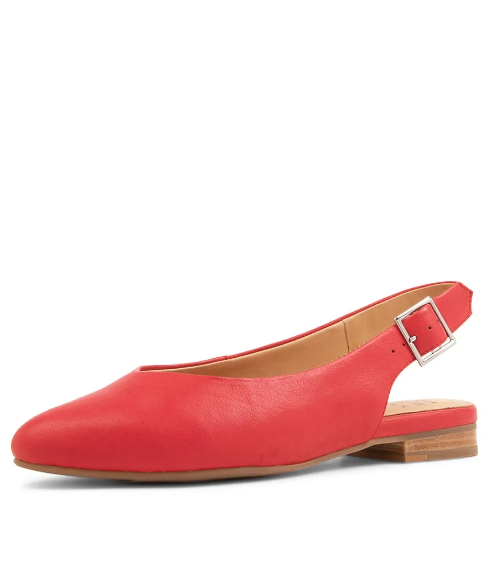 ZIERA Lisa W - Ballerines Femme en Cuir Rouge Verni - Confort Optimal & Style Urbain Décontracté