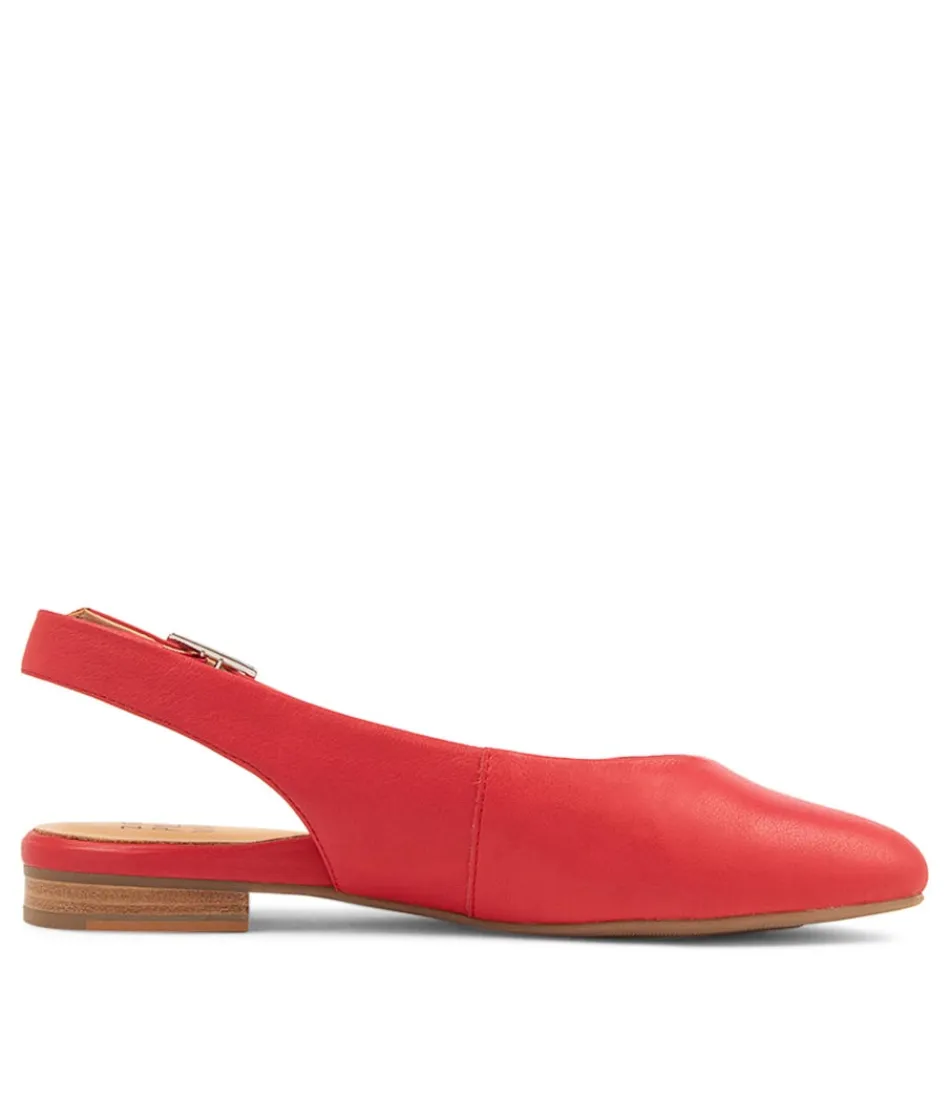 ZIERA Lisa W - Ballerines Femme en Cuir Rouge Verni - Confort Optimal & Style Urbain Décontracté