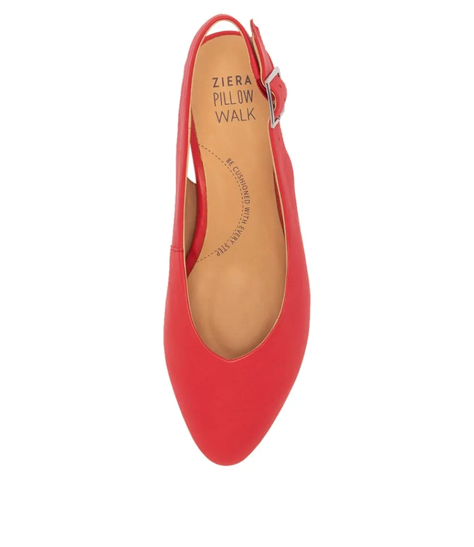 ZIERA Lisa W - Ballerines Femme en Cuir Rouge Verni - Confort Optimal & Style Urbain Décontracté
