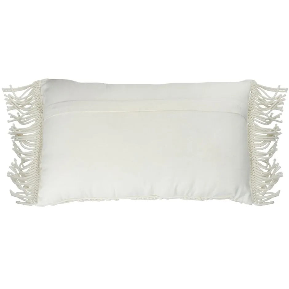Coussin d'intérieur Lisbonne par Pomax - Tissu coton doux - Dimensions 50x30 cm - Blanc cassé raffiné