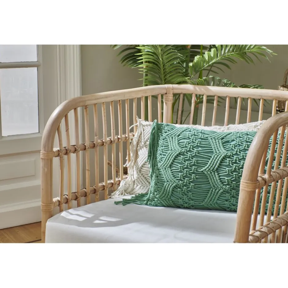 Coussin d'appoint Pomax | Tissu coton doux | Format 50x30 cm | Vert menthe rafraîchissant pour déco salon