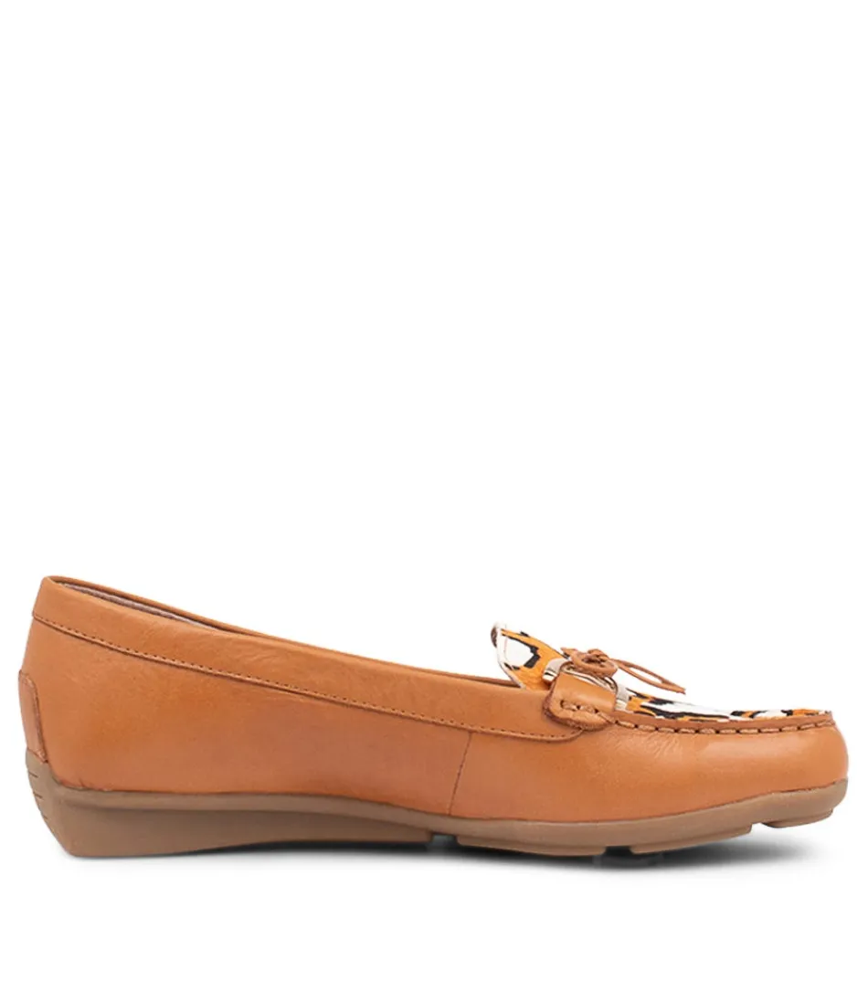 Moccasins Femme Ultra-Doux en Cuir Vachette Léopard - Style Décontracté avec Semelle Plate - Modèle Tan Lyins Élégant