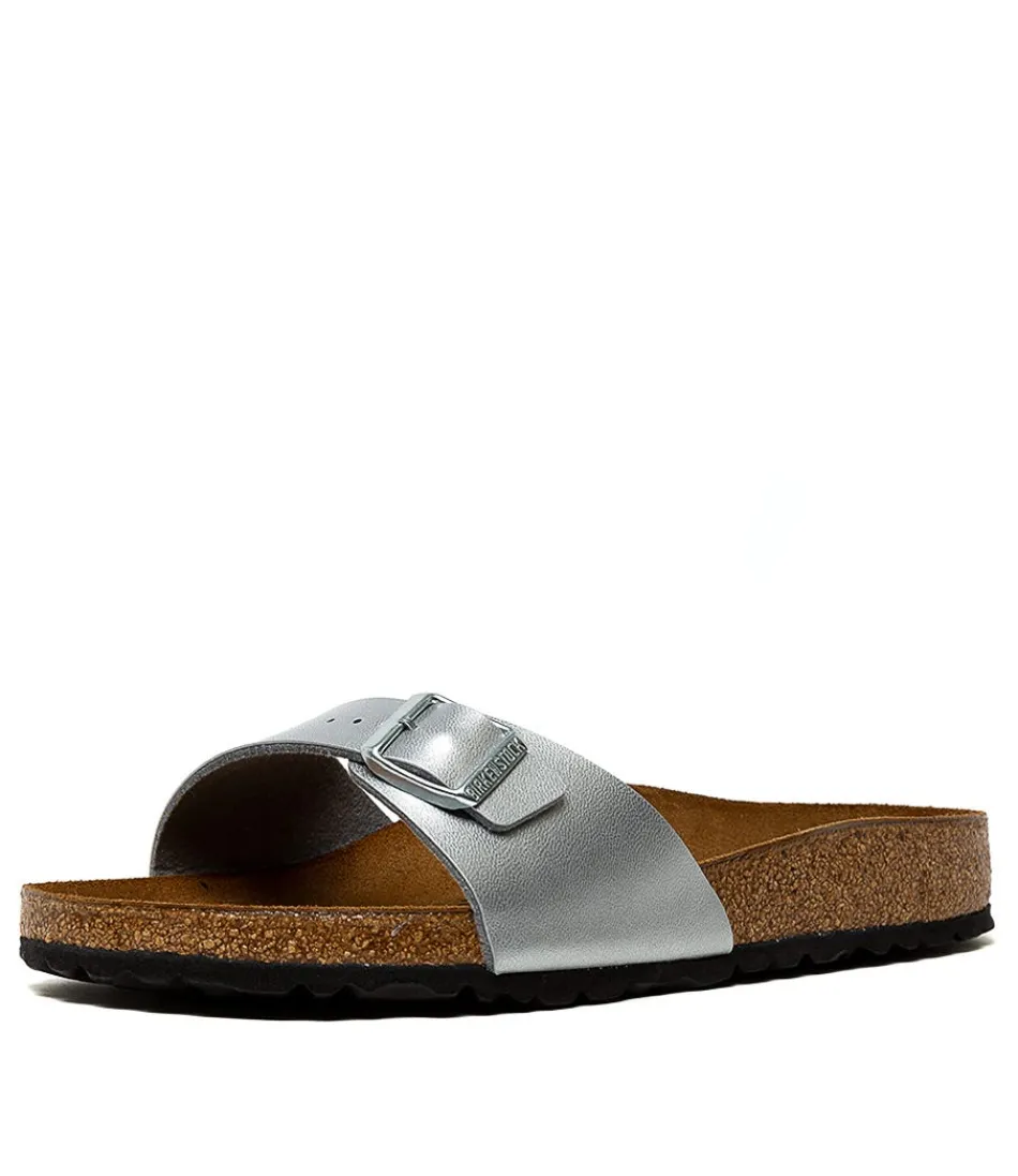 Sandales Femme BIRKENSTOCK Madrid - Confort Optimal en Argent Métallisé avec Semelle Birkoflor Durable