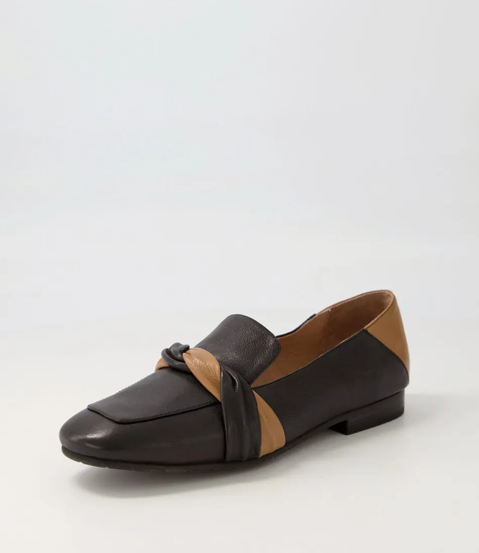 Mocassins Femme Luxe Majorca - Cuir Noir & Brun Foncé, Élégance Intemporelle & Confort Supérieur
