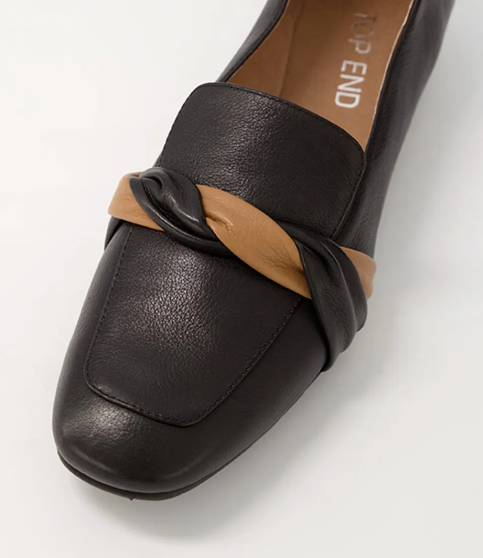 Mocassins Femme Luxe Majorca - Cuir Noir & Brun Foncé, Élégance Intemporelle & Confort Supérieur