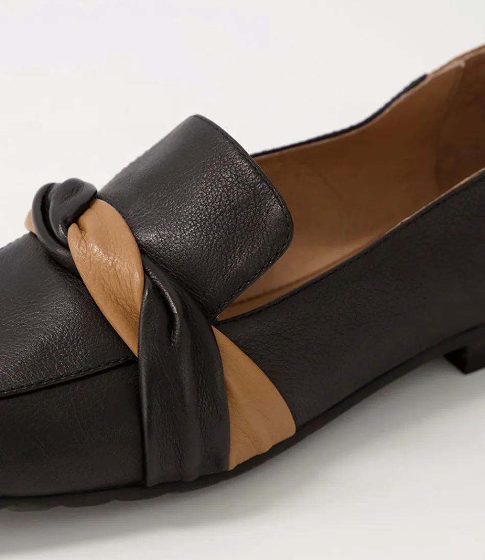Mocassins Femme Luxe Majorca - Cuir Noir & Brun Foncé, Élégance Intemporelle & Confort Supérieur
