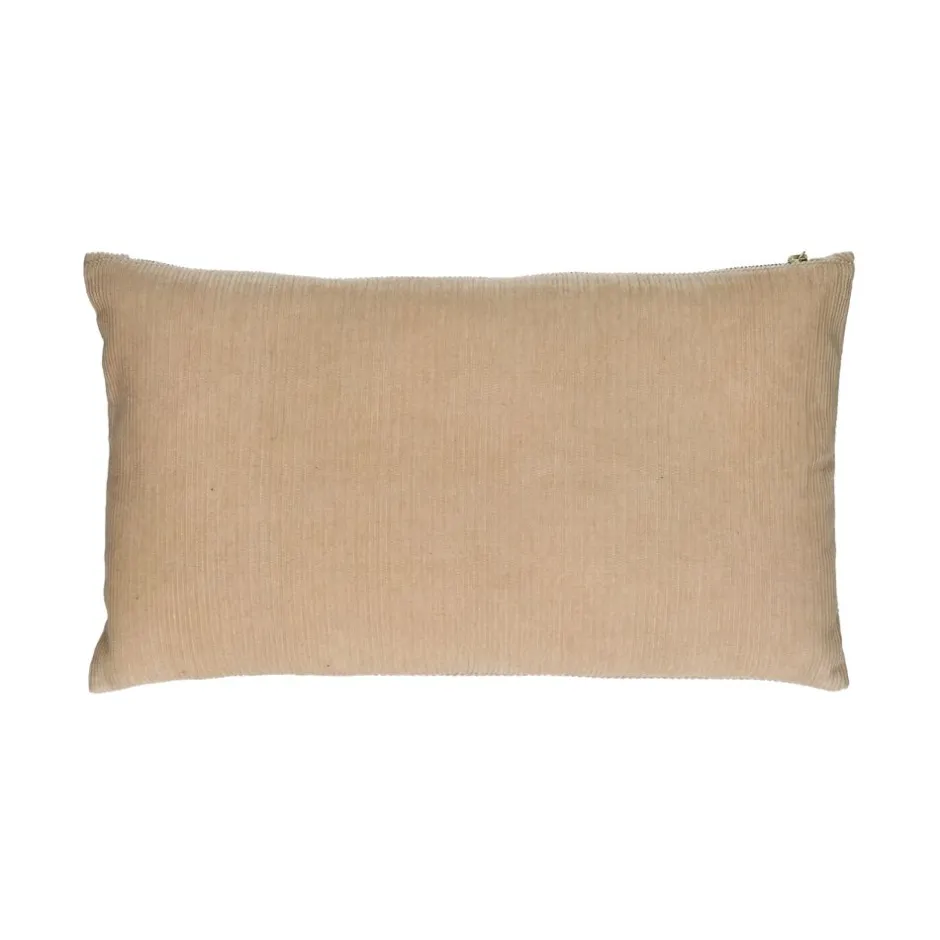 Coussin décoratif Manchester en velours doux | Dimensions 50x30cm | Teinte chaude latte par Pomax