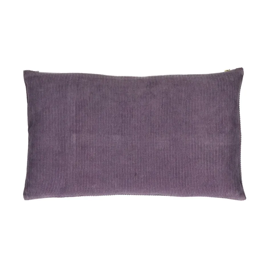 Coussin d'appel Manchester - Tissu velours doux - Dimensions 50x30 cm - Coloris lavande élégant
