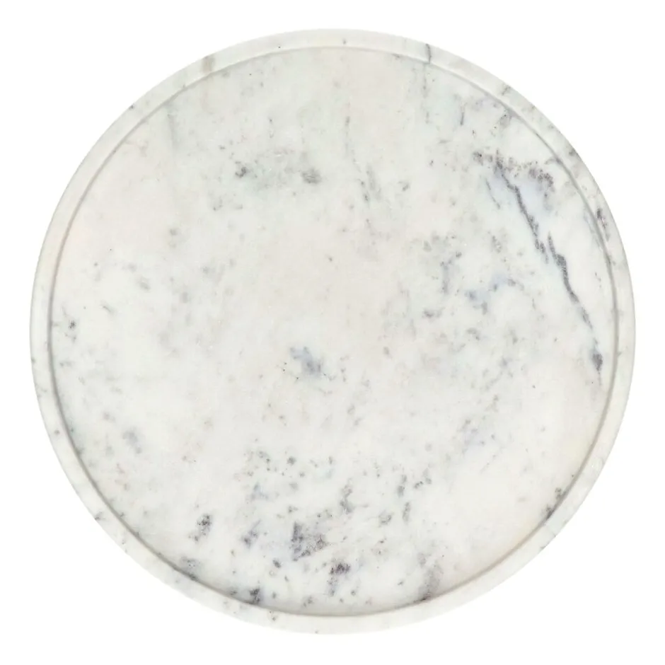 Assiette en marbre blanc Pomax - Plateau élégant diamètre 30 cm pour décoration de table | Collection Marmar Bols & Paniers | Épaisseur 1,5 cm