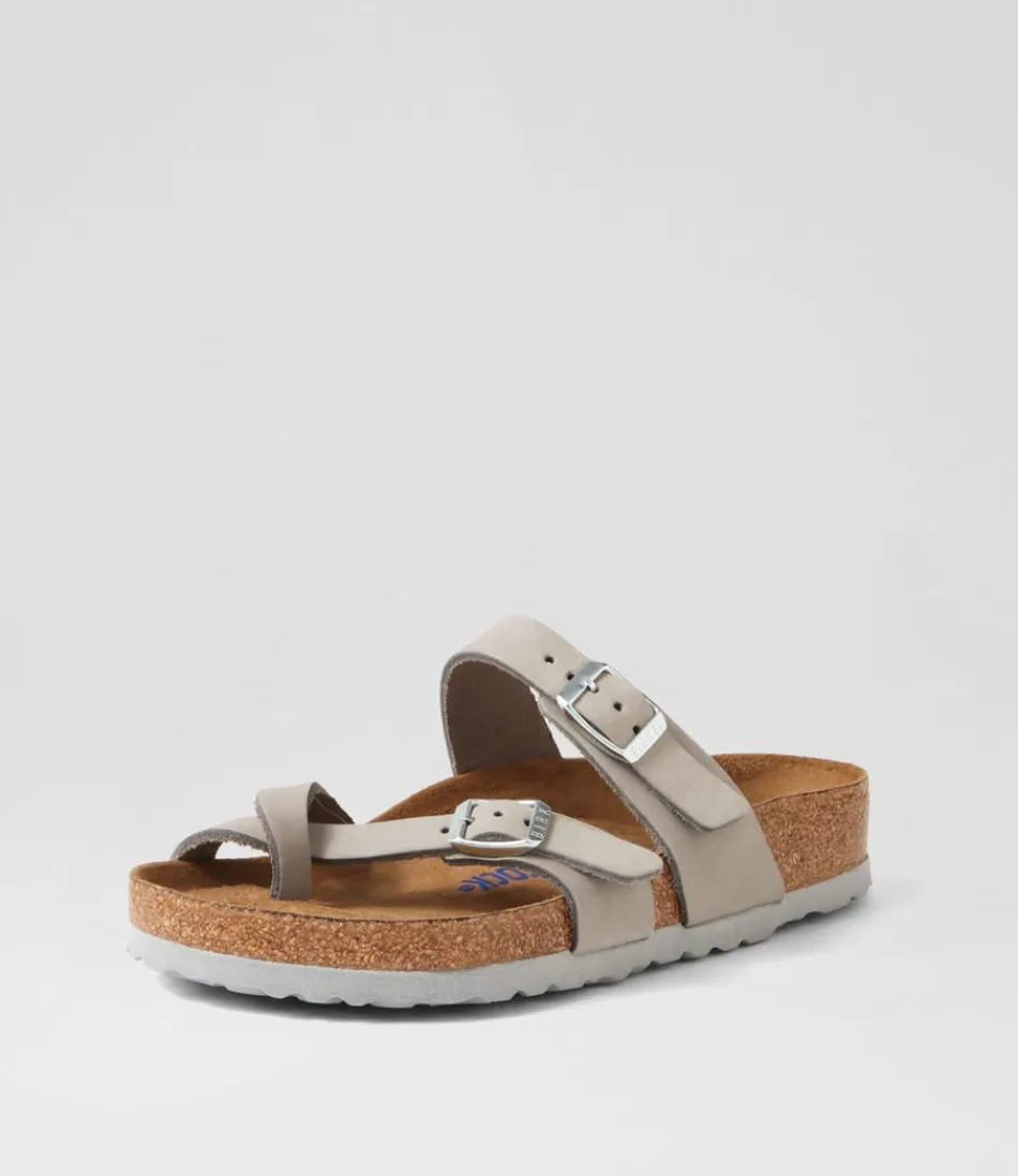 Sandales BIRKENSTOCK Mayari - Nubuck Gris Colombe pour Femme, Confort Optimal et Style Intemporel
