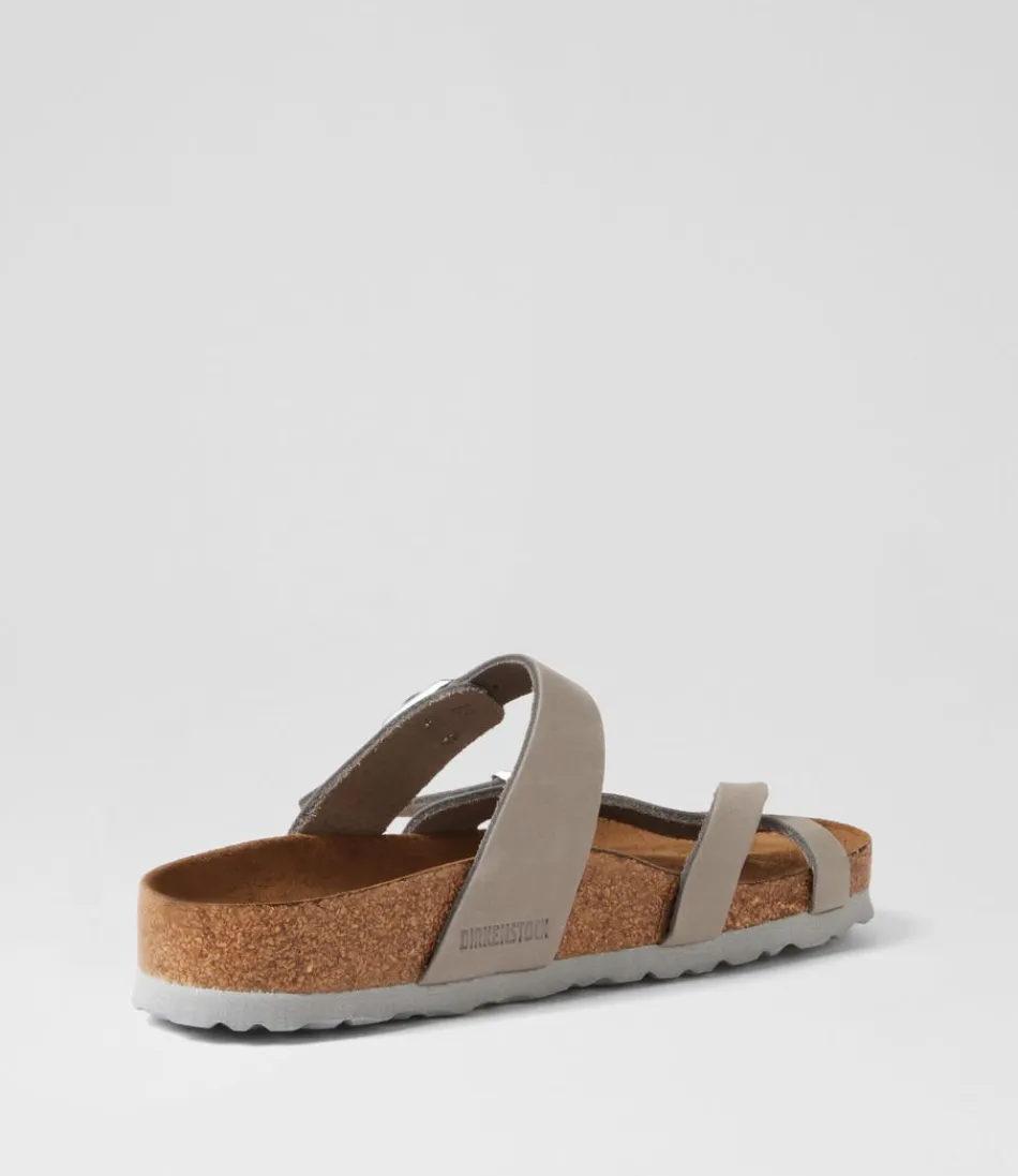 Sandales BIRKENSTOCK Mayari - Nubuck Gris Colombe pour Femme, Confort Optimal et Style Intemporel