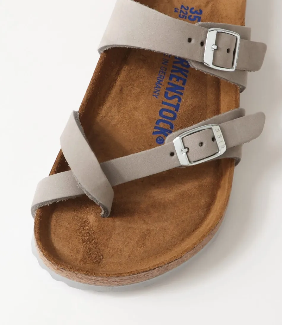 Sandales BIRKENSTOCK Mayari - Nubuck Gris Colombe pour Femme, Confort Optimal et Style Intemporel