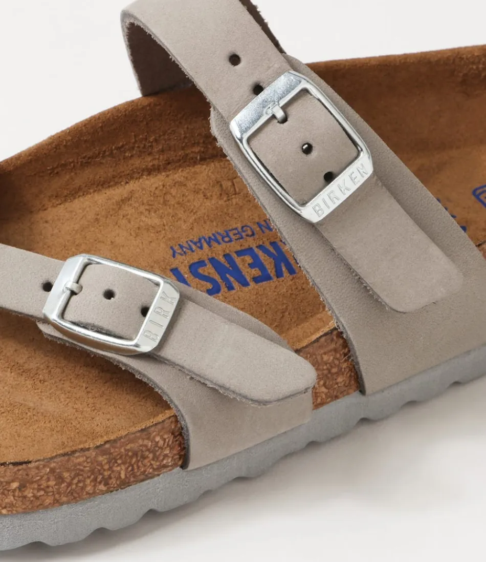Sandales BIRKENSTOCK Mayari - Nubuck Gris Colombe pour Femme, Confort Optimal et Style Intemporel