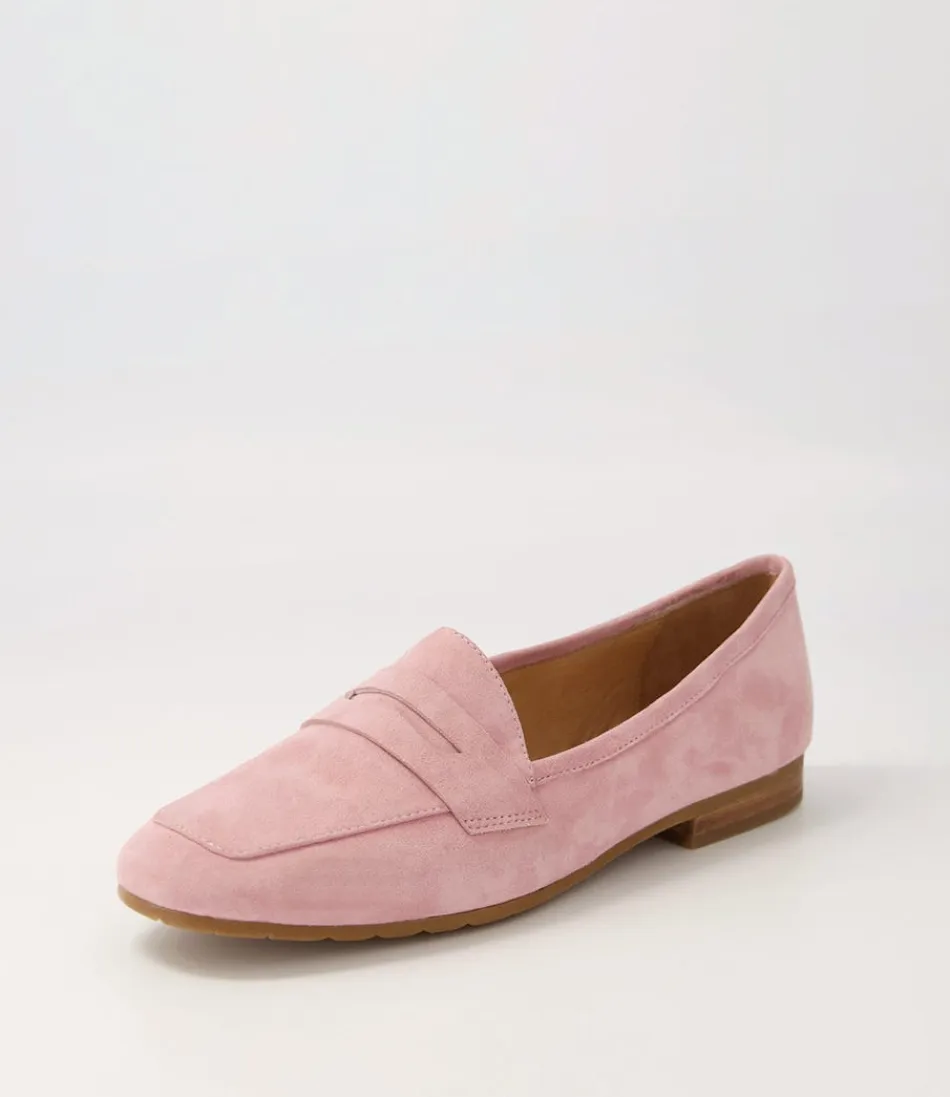 Moccasins Femme en Daim Nubuck - Élégance Melinato Rose Poudré