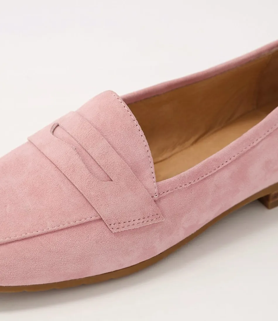 Moccasins Femme en Daim Nubuck - Élégance Melinato Rose Poudré