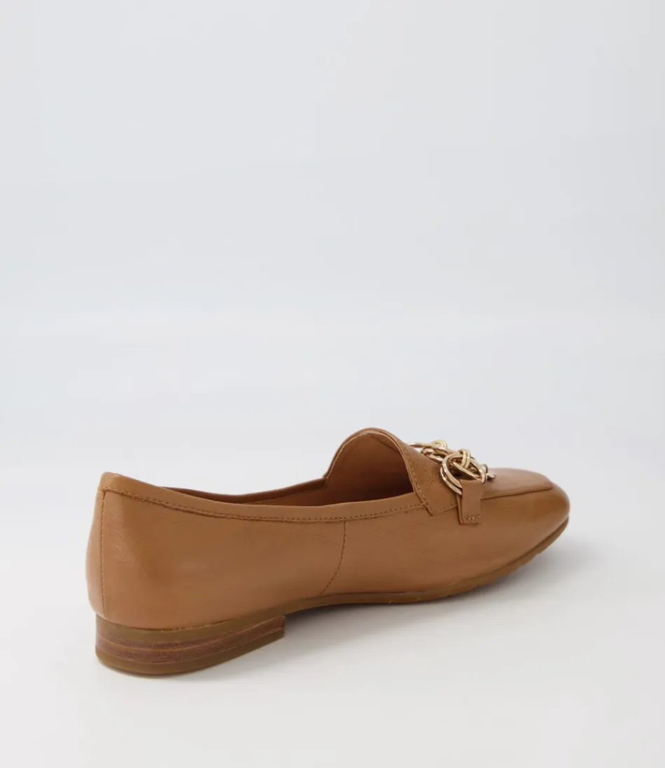 Moccasins Femme Élégantes Mennat - Cuir Brun Foncé Haut de Gamme