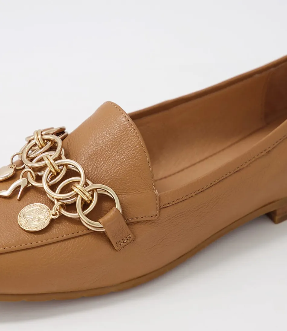 Moccasins Femme Élégantes Mennat - Cuir Brun Foncé Haut de Gamme