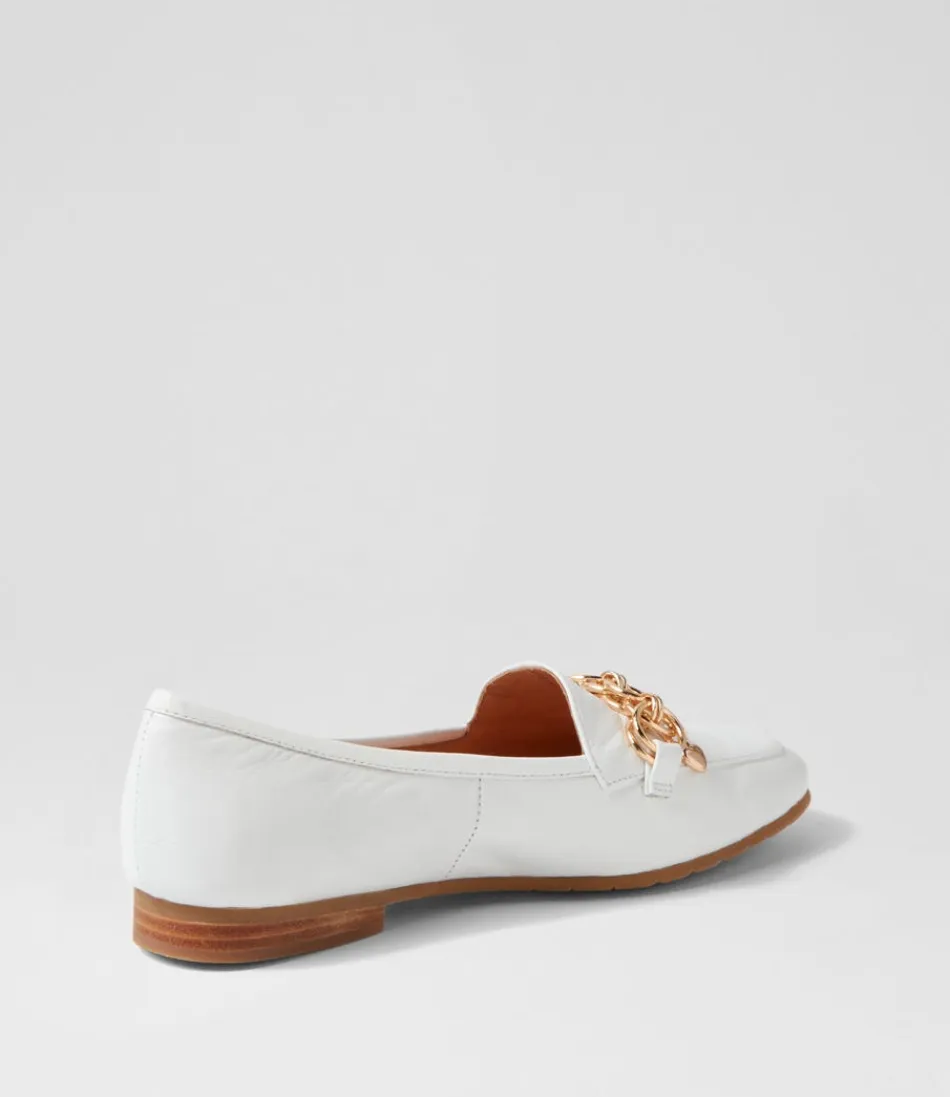 Mocassins élégants pour femme en cuir blanc - Collection Haut de Gamme Mennat